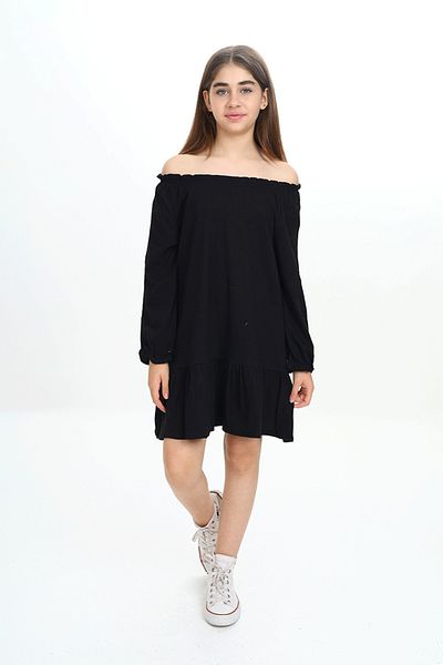 HayKids Rochie de lungime midi din țesătură încrețită pentru fete