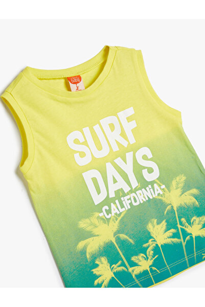 Koton Athlete Sleeveless Surf Themed Cotton