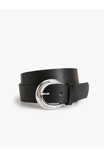 Koton Faux Leather Belt - Metal Buckle Detail