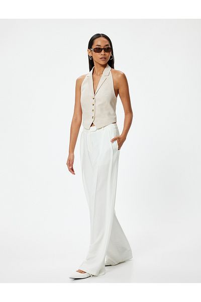 Koton Halter Collar Vest with Crop Buttons