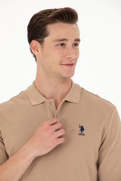 U.S. Polo Assn. Ανδρικό φούτερ σε χρώμα Camel - 50269403 -VR015 Βασικό μοντέλο