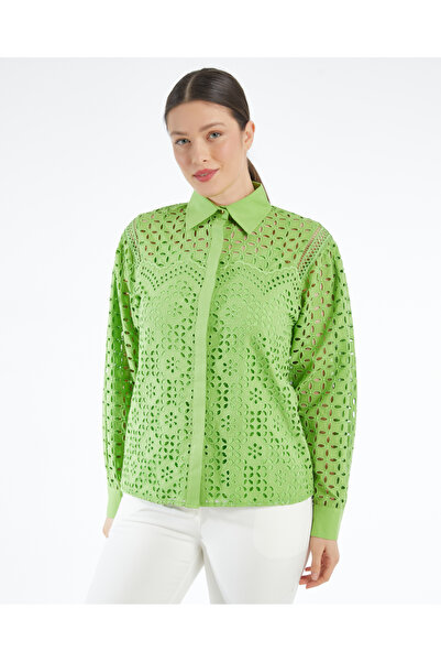 SERPİL Serpil Kadın Yeşil Gömlek 35930