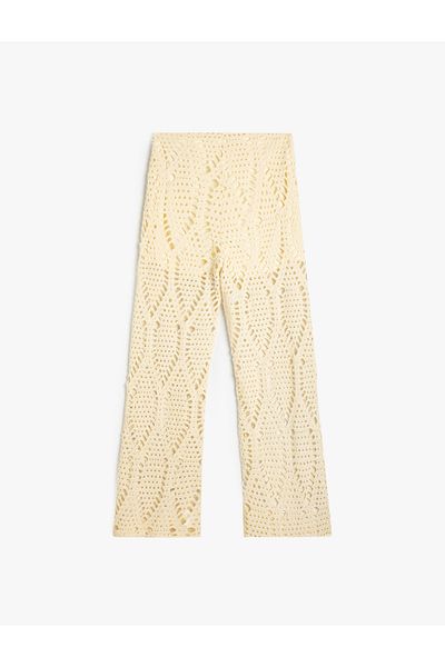 Koton Melis Ağazat - Half Lined Crochet Wide Leg Trousers