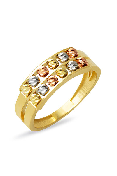 Bilezikci Çift Sıra Dorika Toplu Altın Yüzük