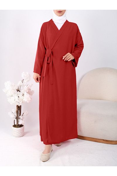 Modamorfo Double Tie Front Long Cap -Red