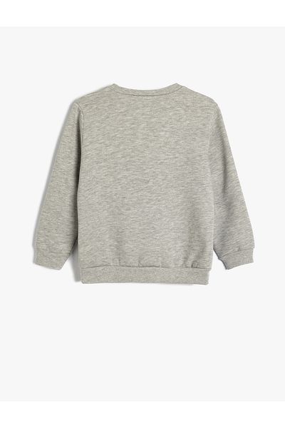 Koton Basketball Printed Long Sleeve Sweatshirt - Crew Neck