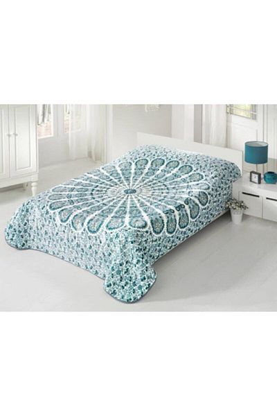 Sarar Turquoise Double Blanket-Mandala