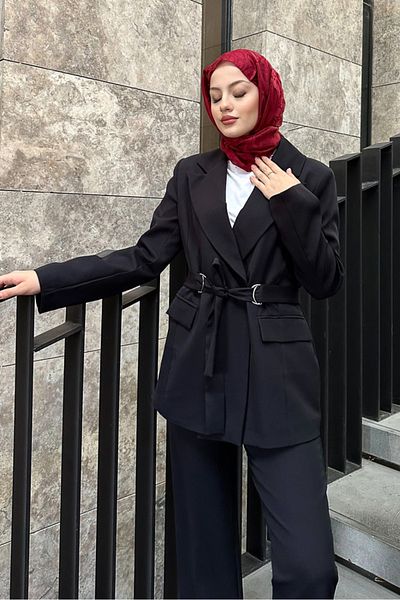 Oven Black Jacket Set - Side Buckle Detail