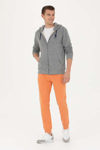 U.S. Polo Assn. Ανδρική πλεκτή ζακέτα γκρι μελανζέ 50269401-VR086