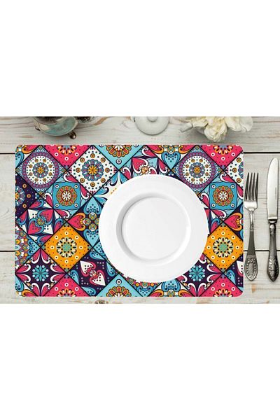 TİNK Tile Patterned PVC 4-Piece Placemat 30x45 Cm