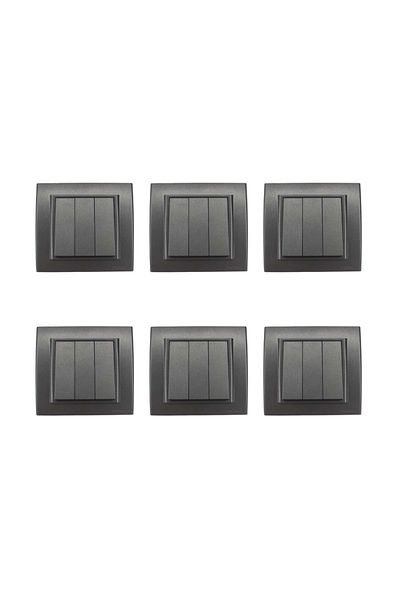 OVİVO Ovivo Grano Smoked - 6 Pieces Triple Switch Frame Set