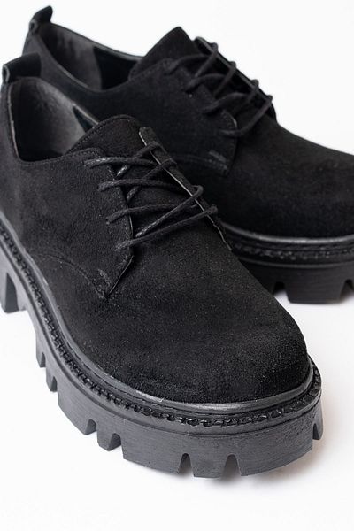 ELLOLİTA LUXURY SHOES 868-754 Черни велурени ежедневни мокасини с висока подметка