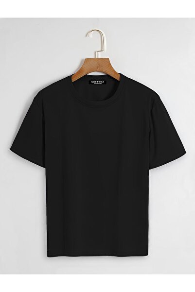 SOFTWAY Unisex Oversize Plain Basic T-shirt – Μαύρο