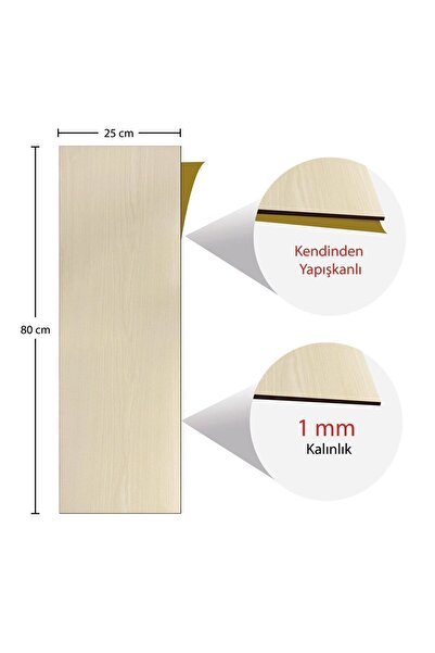 TİNK Kendinden Yapışkanlı Beyaz Huş Desenli PVC Parke 25x80 cm / 5 Adet / 1 m²