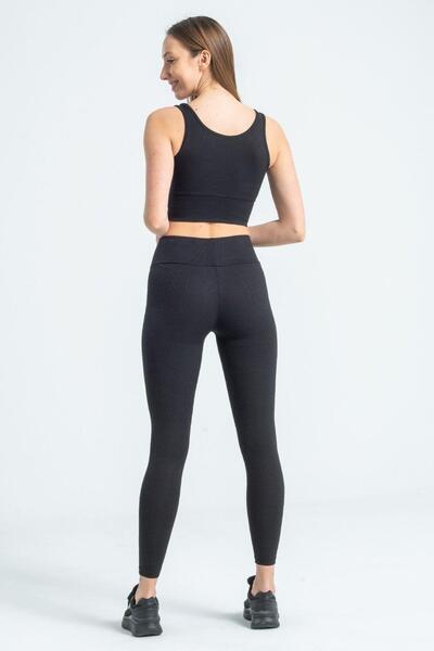 Mossta Wide Belt Raised Camisole High Waist Leggings Black