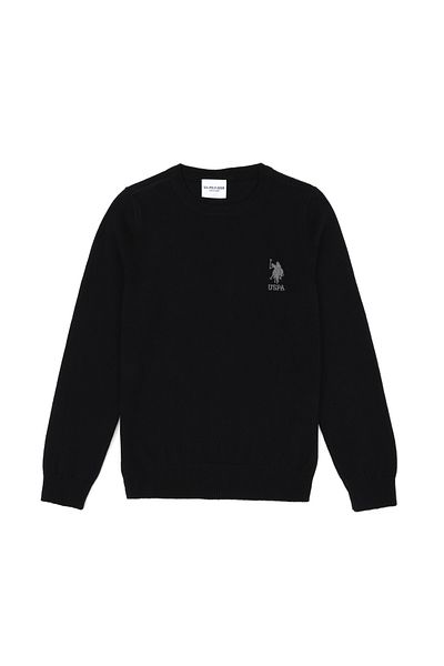 U.S. Polo Assn. Pulover de bază negru pentru băiat 50269409 -VR046