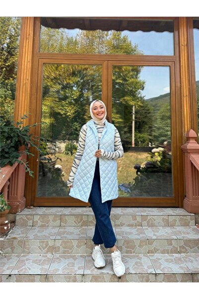 Bwest Despina Kapitone Fermuarlı Çıtçıtlı Kolsuz Yelek - (38-46) - 71150 - Bu...