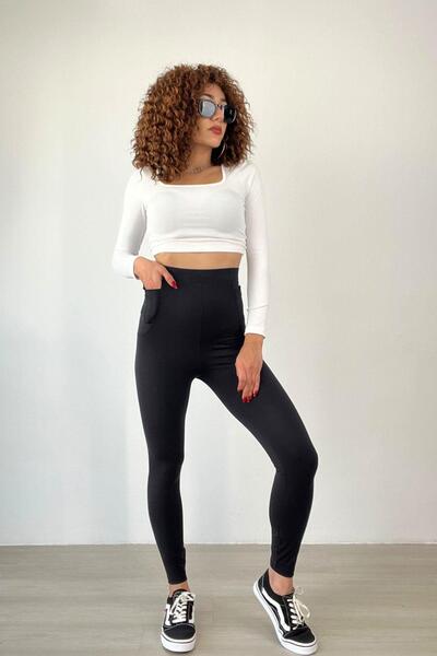 Mossta Κολάν Premium με εξαιρετικά ψηλή μέση με τσέπες μαύρο