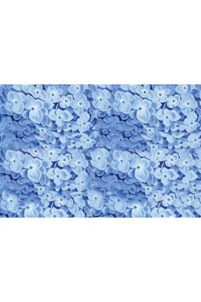 TİNK Blue Flower Patterned PVC 4-Piece Placemat 30x45 Cm