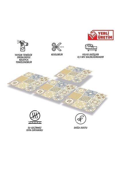 TİNK Kendinden Yapışkanlı Soft Çiçek Desenli Pvc Karo 30x30 Cm (56 Adet) 5m2