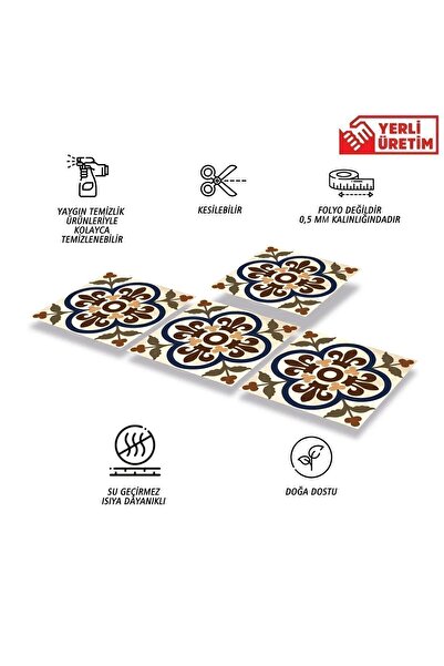 TİNK Kendinden Yapışkanlı Fas 05 Desenli Pvc Karo 30x30 Cm (4 ADET) 0,36 M2