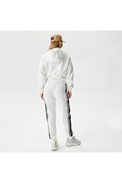 Lacoste Kadın Slim Fit Renk Bloklu Beyaz Eşofman Altı