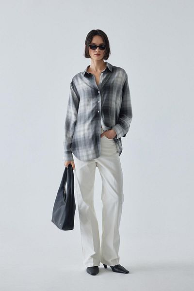 Suud Collection Plaid Patterned Smoked Daddy Shirt