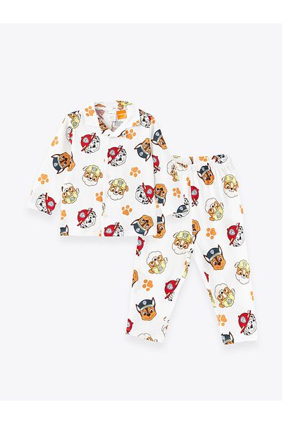 LC Waikiki Lw - Polo Collar Long Sleeve Paw Patrol Printed Baby Boy Pajama Set