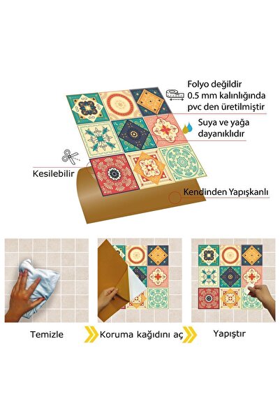 TİNK Kendinden Yapışkanlı Tokyo Desenli Pvc Karo 30x30 Cm (4 ADET) 0,36 M2