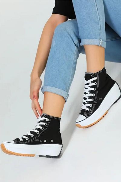 homiro Adidași sport din in - cu șireturi și talpă groasă, negru