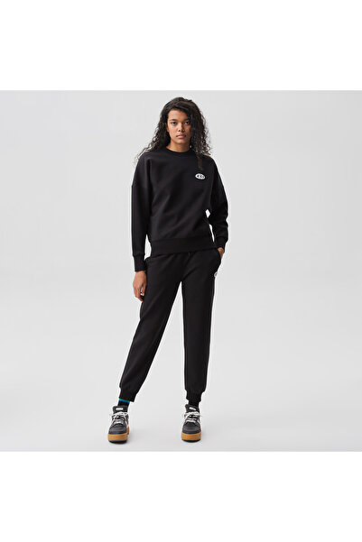 Lacoste Kadın Slim Fit Baskılı Siyah Eşofman Altı