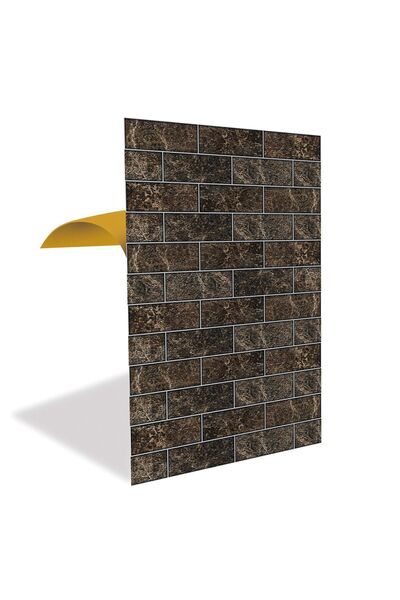 TİNK Kendinden Yapışkanlı Kahverengi Metro Mermer Desenli Pvc Panel 41x62 Cm ...