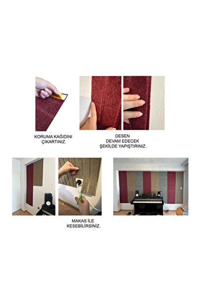 TİNK Akustik Ve Dekoratif Lambiri Desenli Keçe Panel 45x90 Cm / 2 Adet / 0,81 M²