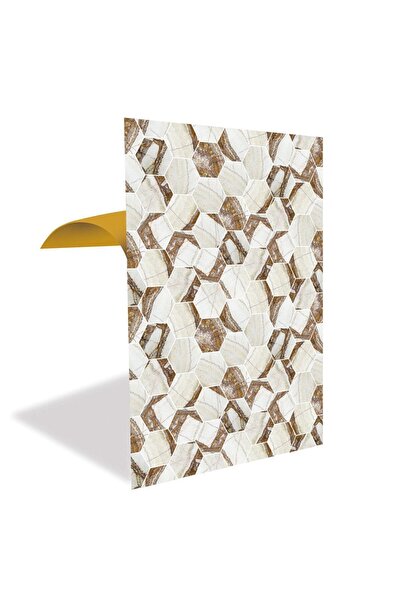 TİNK Kendinden Yapışkanlı Kahverengi Petek Mermer Desenli Pvc Panel 41x62 Cm ...