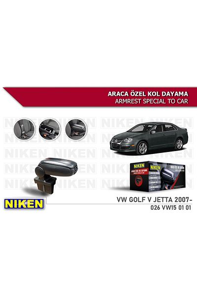 Niken Armrest Armrest Snap-in ABS Black for Volkswagen Jetta 2006-2010