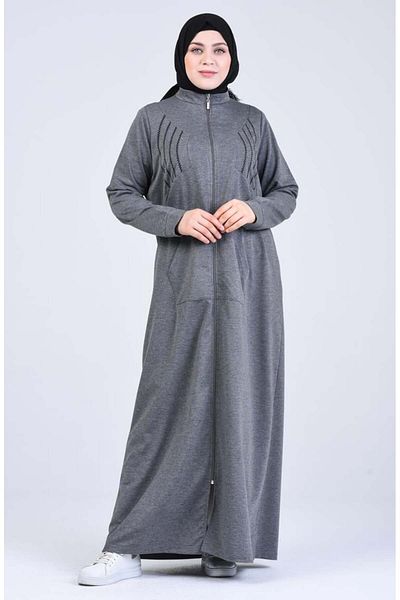 Bwest Long Plain Basic Ferace with Zippered Pocket - 10030.017 - Anthracite