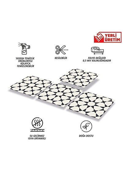 TİNK Kendinden Yapışkanlı Yıldızlı Desenli Pvc Karo 30x30 Cm (11 ADET) 1m2