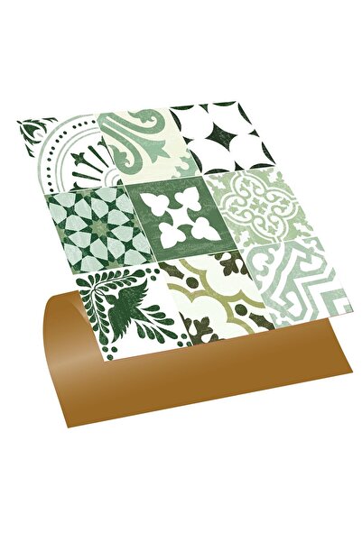 TİNK Kendinden Yapışkanlı Karma Yeşil Londra Desenli Pvc Karo 30x30 Cm (4 ADET) 0,36 M2
