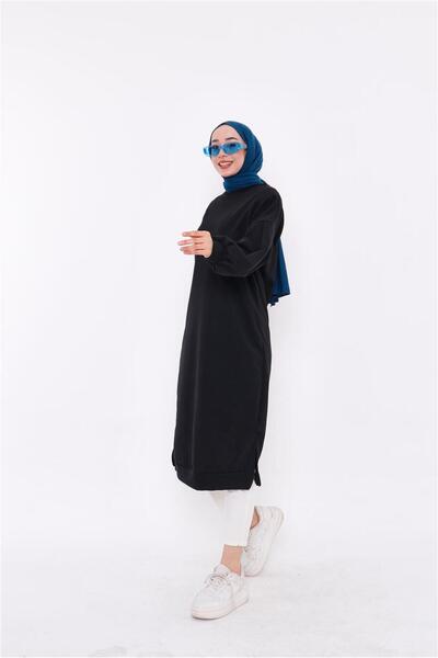 Bwest Hira Balloon Sleeve Midi Size Plain Basic Sweatshirt - 03031.003 - Black