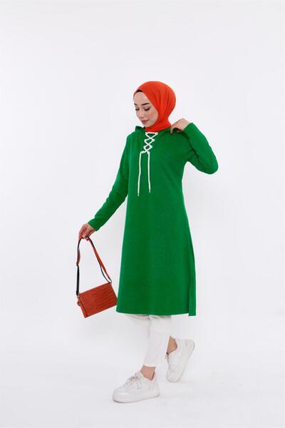 Bwest Eflin Collar Hooded Long Sweatshirt - 03030.111 - Beneton Green