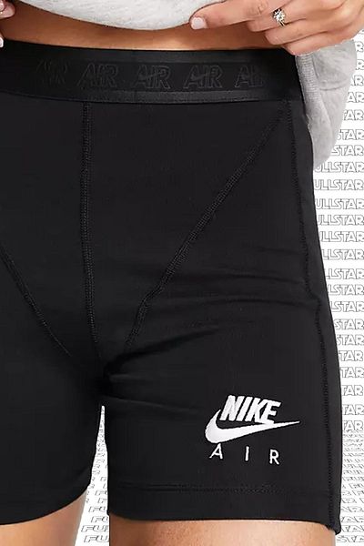 Nike Air Ribbed Legging Shorts In Black Cotton Polyester Biker Tights Shorts