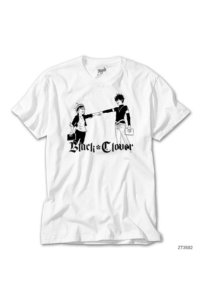 CrowsGate Black Clover Asta And Yuno White T-shirt
