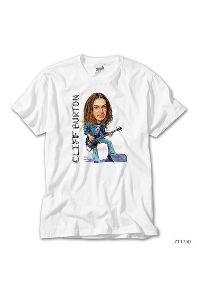 CrowsGate Cliff Burton Cartoon White T-Shirt
