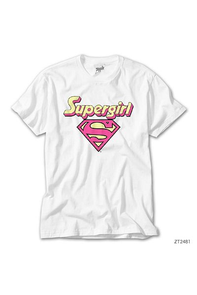 CrowsGate Super Girl Pink Logo White T-Shirt