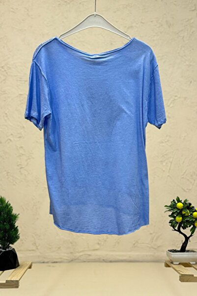 sahnemoda Μπλουζάκι με κοντό μανίκι με στάμπα από βαμβακερό χτενισμένο