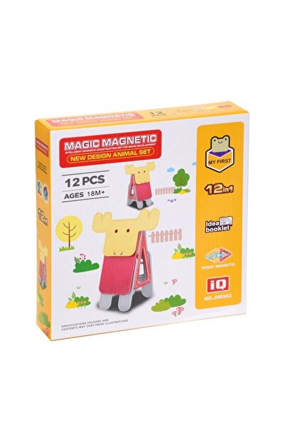 BİRLİK TOYS Nessiworld Jh8982 - 12 Piece Unity, Magnetic Deer Block Set