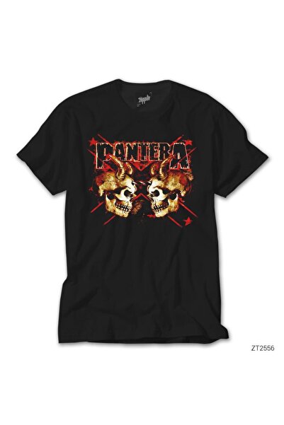 Generic Brand Γυναικείο μπλουζάκι Pantera Skull Μαύρο Μέγεθος XL