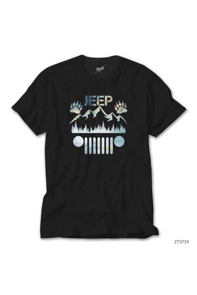 Generic Brand Tricou negru Jeep Forest