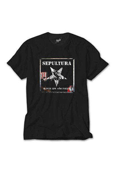 CrowsGate Sepultura uživo u Sao Paulu Oversize kroj Crna majica L