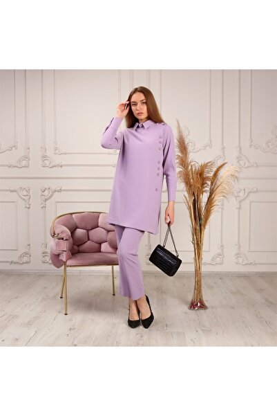 Bwest طقم تونيك وبنطلون مكون من قطعتين - أرجواني - غربي